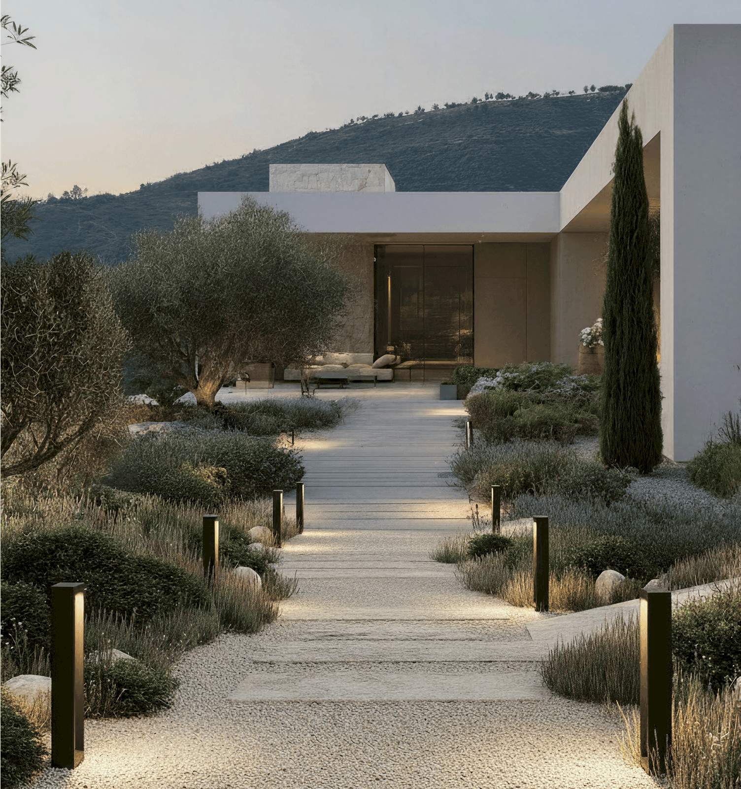 Distribuzione delicata della luce per spazi esterni armoniosi